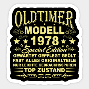 OLDTIMER MODELL BAUJAHR 1978 Sticker